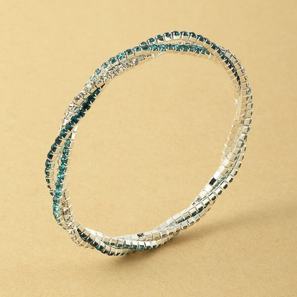 

Rhinestone Decor Bracelet, Blue