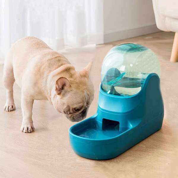 

1pc Plastic Pet Waterer, Blue