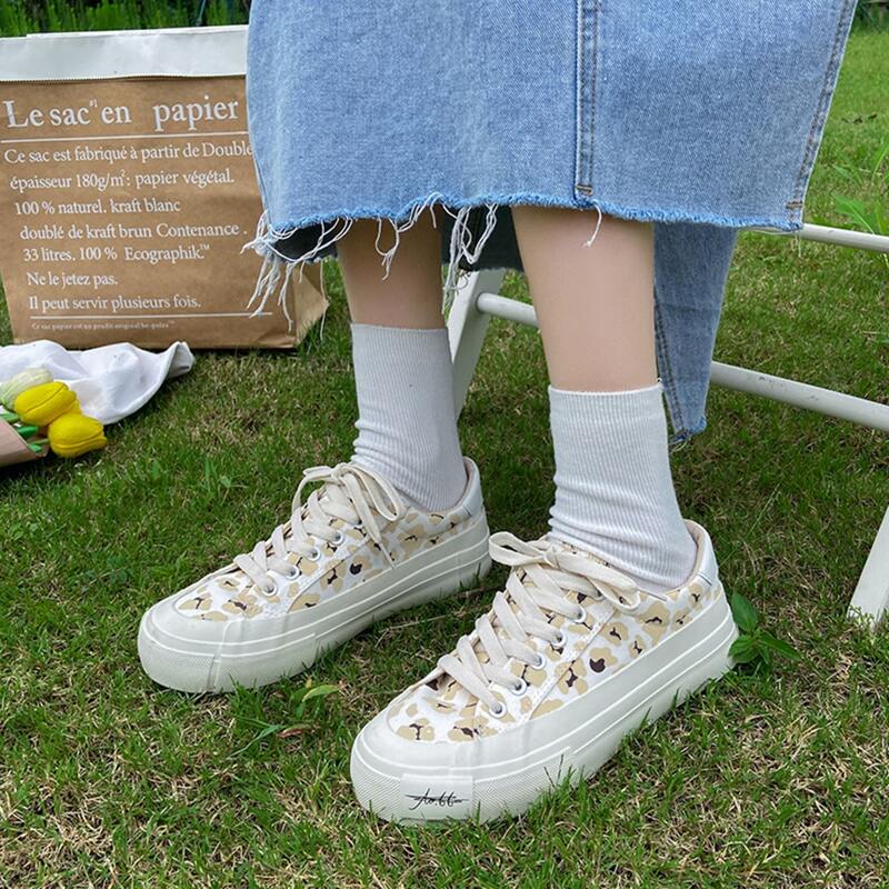 

Leopard Pattern Canvas Shoes, Multicolor