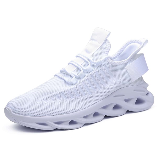 

Men Knit Detail Lace-up Front Sneakers, White