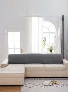 1pc Plain Sofa Back Cushion Cover Without Filler - Grey - View 4