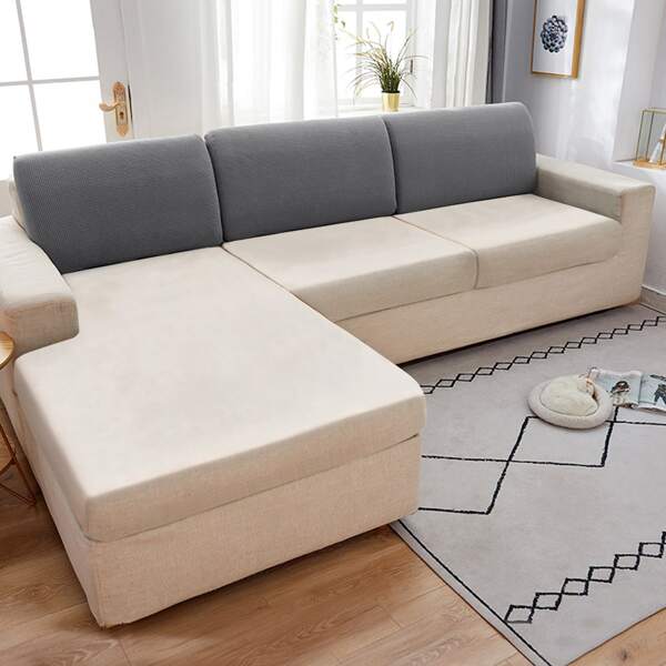 

1pc Plain Sofa Back Cushion Cover Without Filler, Grey