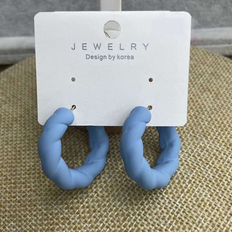 

Minimalist Hoop Earrings, Blue