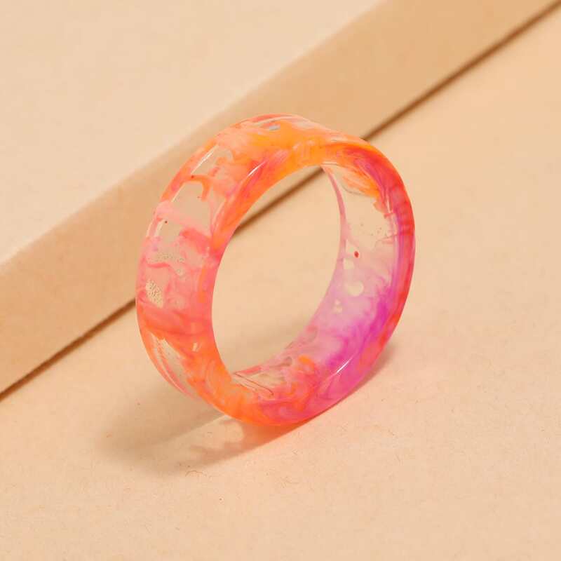 

1pc Colorful Resin Ring, Multicolor