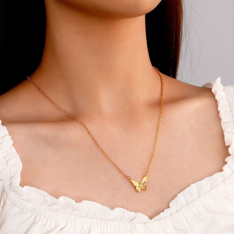 

Butterfly Decor Chain Necklace, Gold