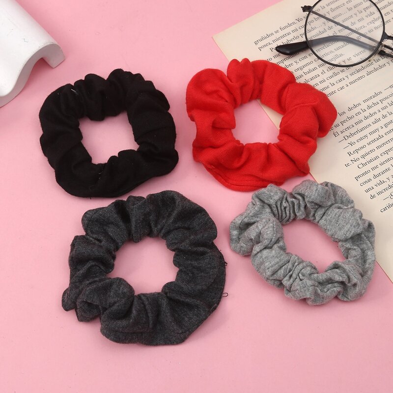 

4pcs Solid Scrunchie, Multicolor