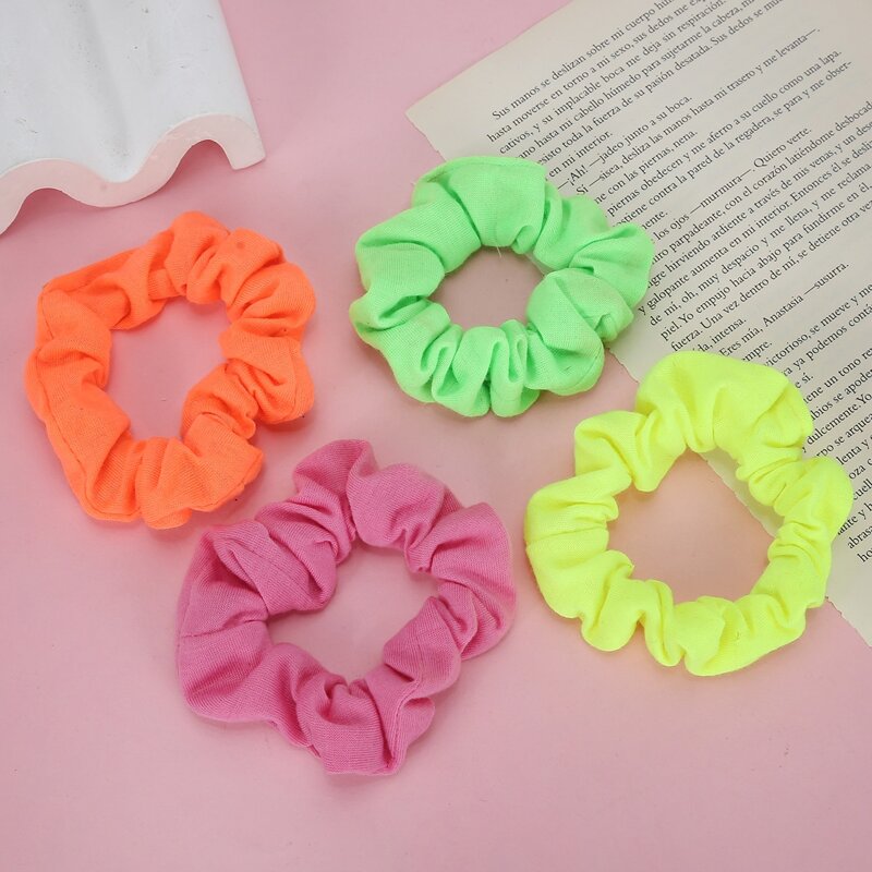 

4pcs Solid Scrunchie, Multicolor