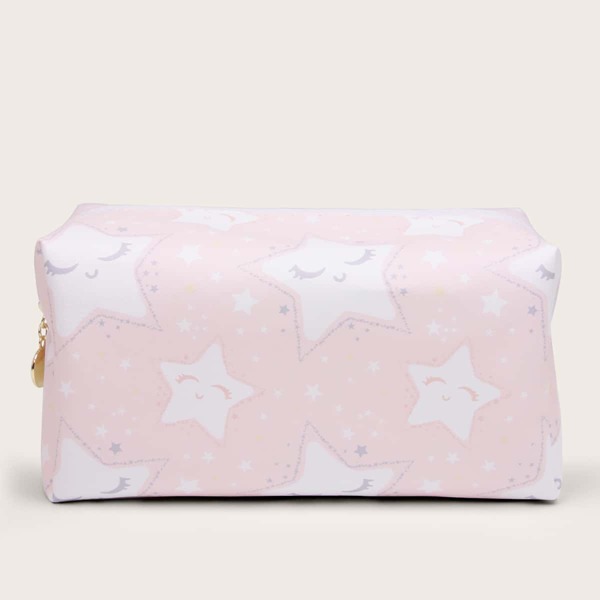 

Cartoon Star Pattern Square Makeup Bag, Pink