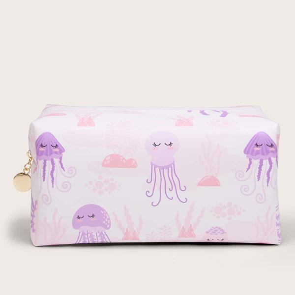 

Jellyfish Painted Square Makeup Bag, Purple