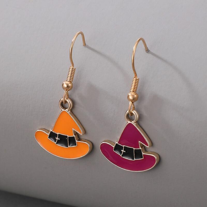 

Halloween Hat Drop Earrings, Multicolor