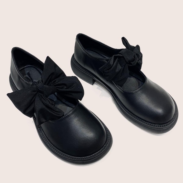 

Bow Decor Mary Jane Flats, Black