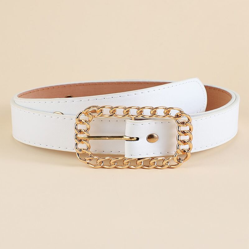 

Chain Buckle Belt, White