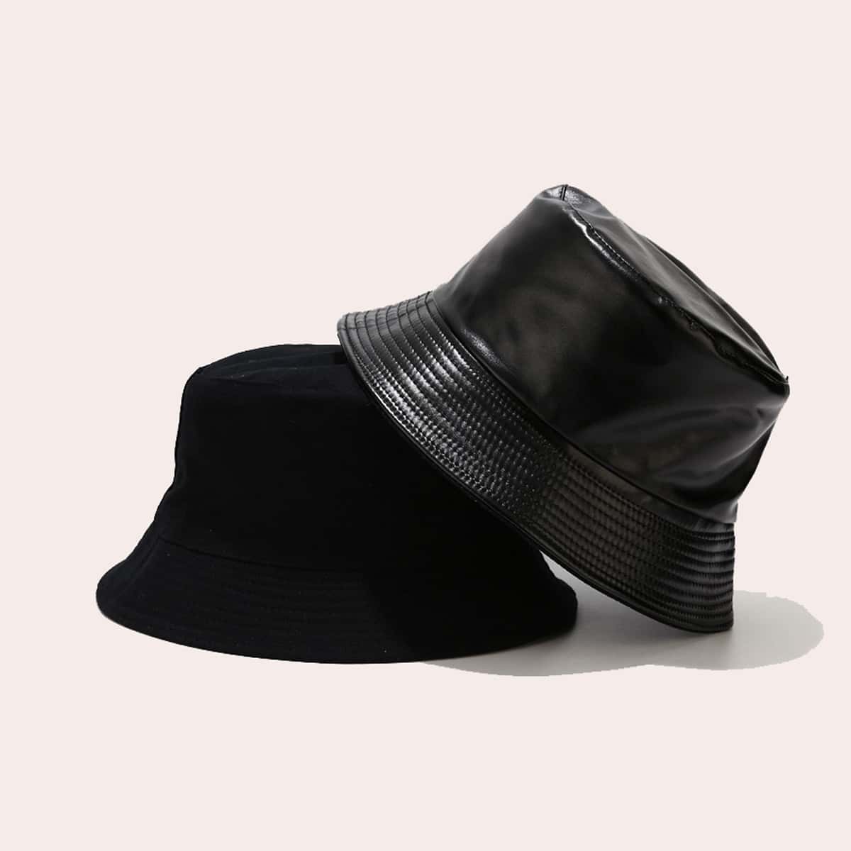 

Solid Reversible Bucket Hat, Black