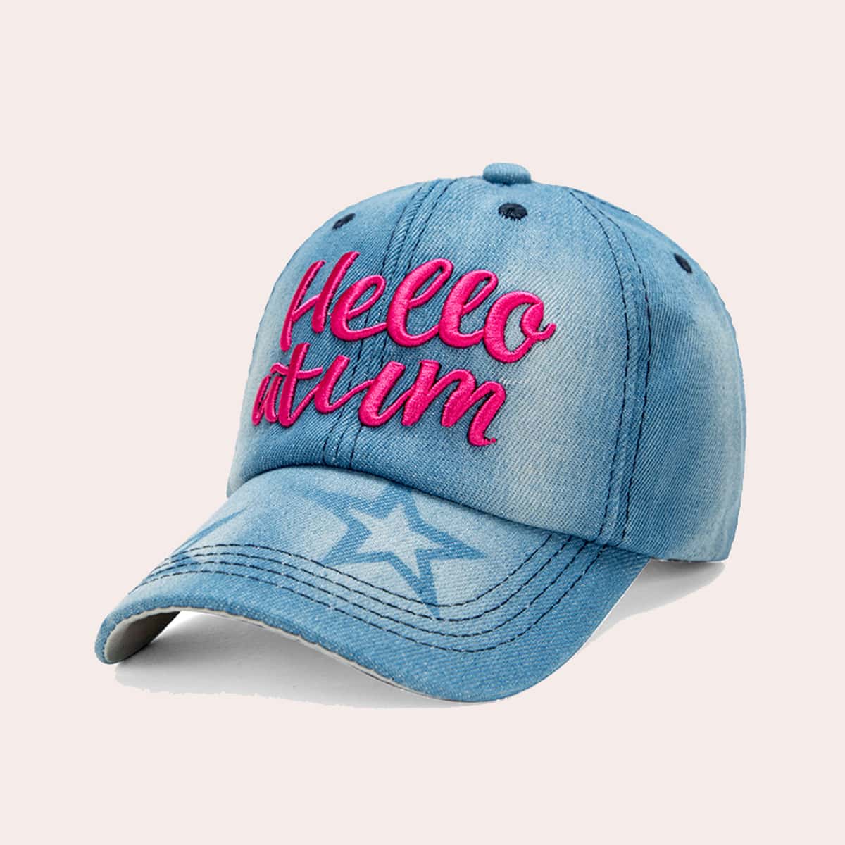 

Letter Embroidery Baseball Cap, Baby blue