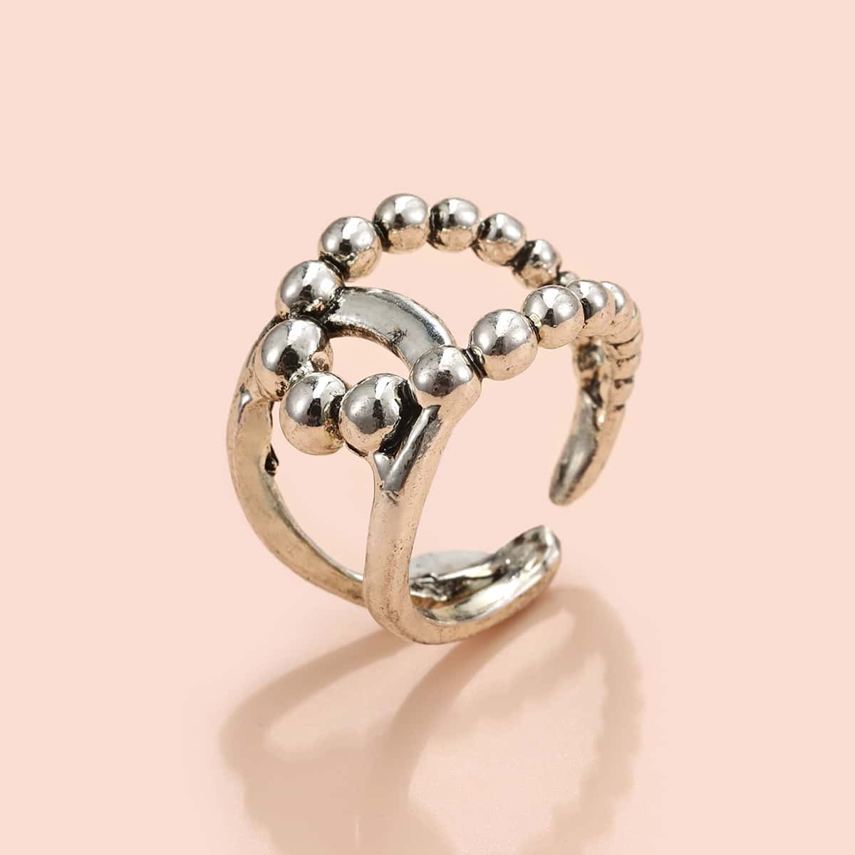 

Hollow Out Cuff Ring, Silver