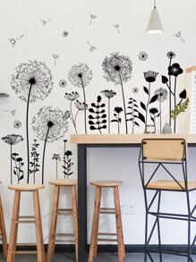 1 bộ Miếng dán tường in hình hoa bồ công anh, Hình dán, Decal dán tường, Decal nhựa vinyl trang trí nhà cửa, Vật phẩm trang trí mùa xuân làm mới ngôi nhà của bạn, Miếng dán trang trí lễ hội Quà tặng sinh nhật tốt nghiệp - màu đen - Xem 3