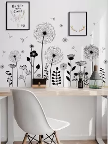 1 bộ Miếng dán tường in hình hoa bồ công anh, Hình dán, Decal dán tường, Decal nhựa vinyl trang trí nhà cửa, Vật phẩm trang trí mùa xuân làm mới ngôi nhà của bạn, Miếng dán trang trí lễ hội Quà tặng sinh nhật tốt nghiệp - màu đen - Xem 4