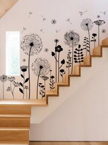 1 bộ Miếng dán tường in hình hoa bồ công anh, Hình dán, Decal dán tường, Decal nhựa vinyl trang trí nhà cửa, Vật phẩm trang trí mùa xuân làm mới ngôi nhà của bạn, Miếng dán trang trí lễ hội Quà tặng sinh nhật tốt nghiệp - màu đen - Xem 5