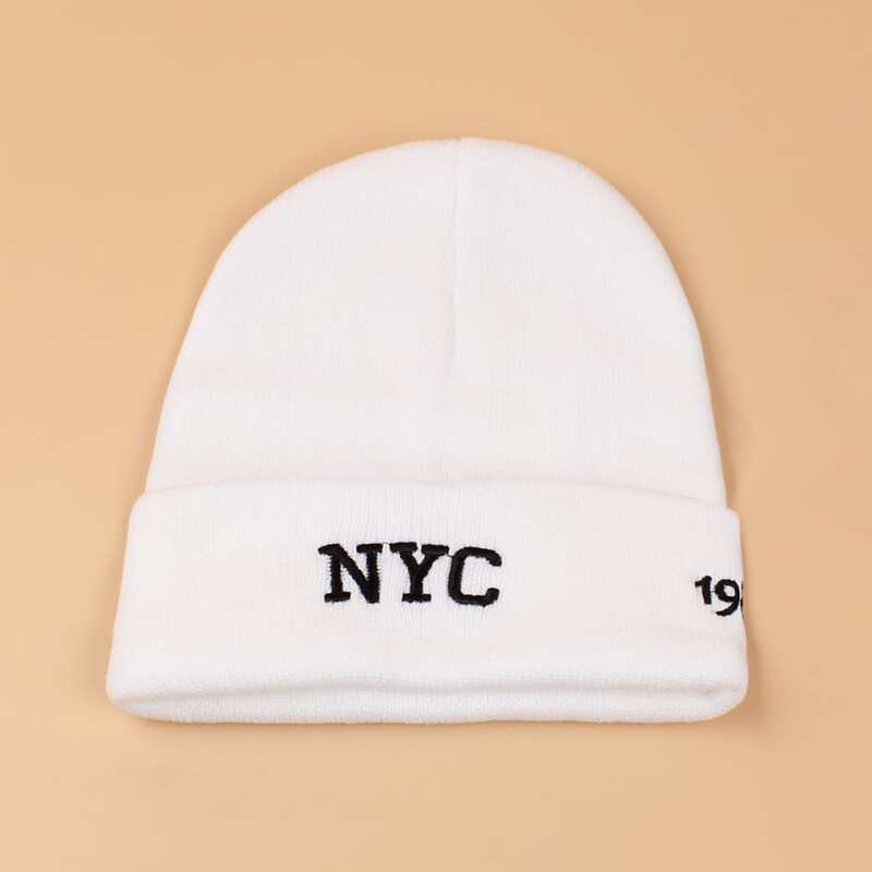 

Letter Graphic Embroidery Knit Hat, White
