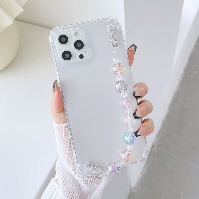 

Clear Phone Case With Beaded Hand Strap