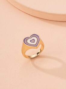 1 Nữ Châu Âu Và Mỹ Thời Trang Nhiều Màu Sắc Tinh Dầu Thả Hình Trái Tim Nhẫn Phong Cách Hàn Quốc - Nhiều màu - Xem 1