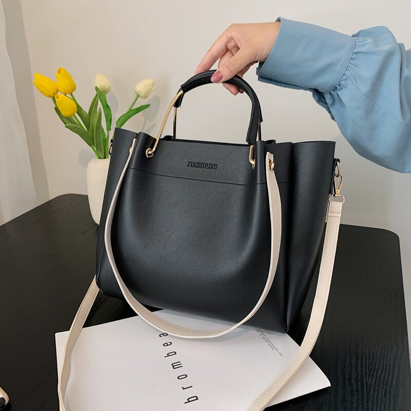 

Double Handle Tote Bag, Black