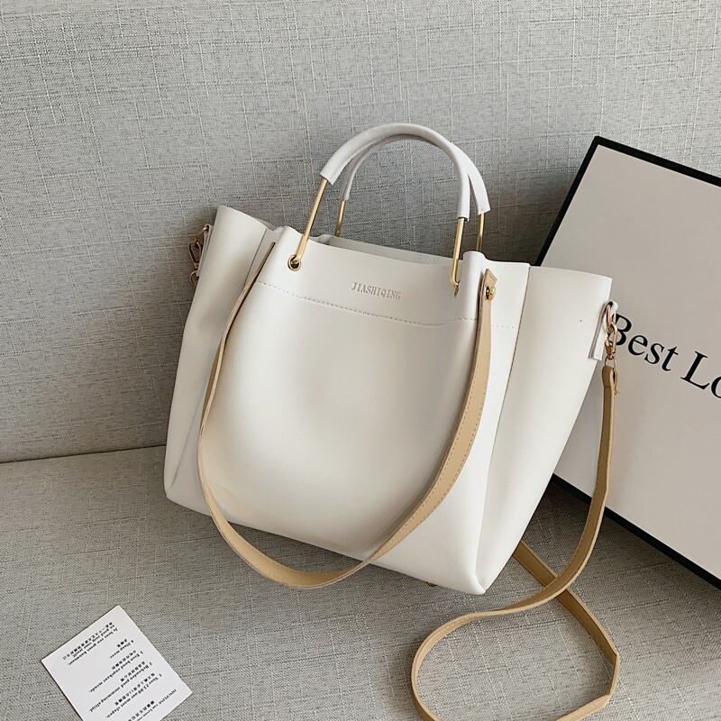 

Double Handle Tote Bag, White