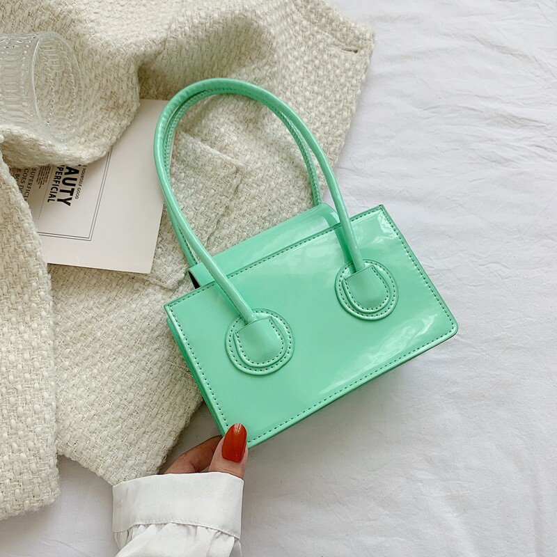 

Double Handle Satchel Bag, Green