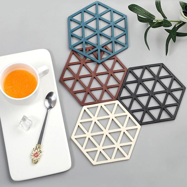 

1pc Random Color Hexagon Coaster, Multicolor