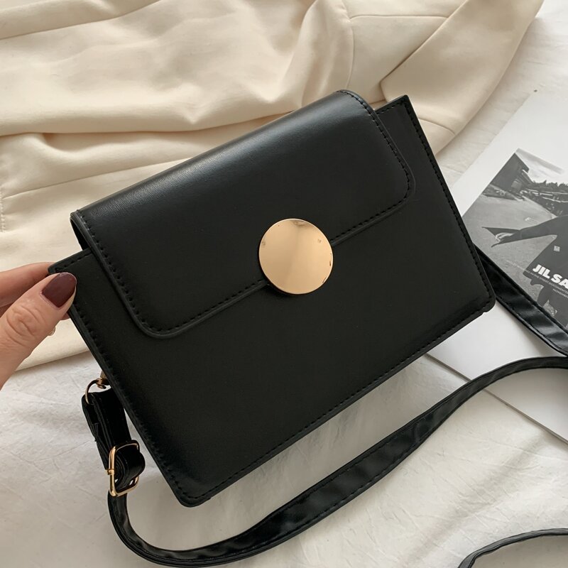 

Snap Button Crossbody Bag, Black