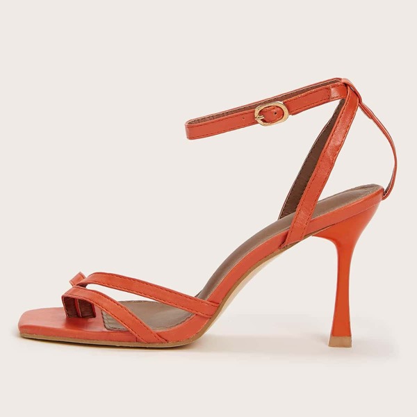 

Minimalist Ankle Strap Thong Sandals, Orange