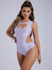 SHEIN SXY Solid Cut Out Bodysuit
