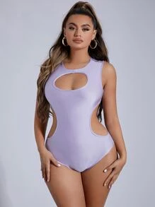 SHEIN SXY Solid Cut Out Bodysuit