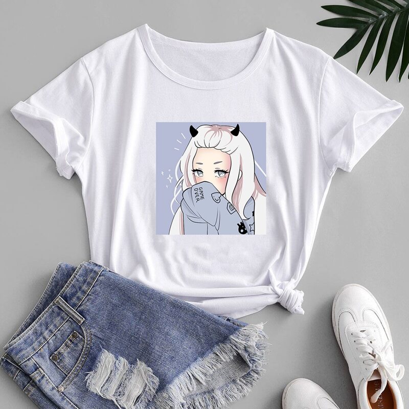 

Cartoon Figure Graphic Tee, White