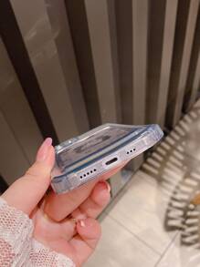 Clear Phone Case With Card Slot With Card Holder - Black - View 3