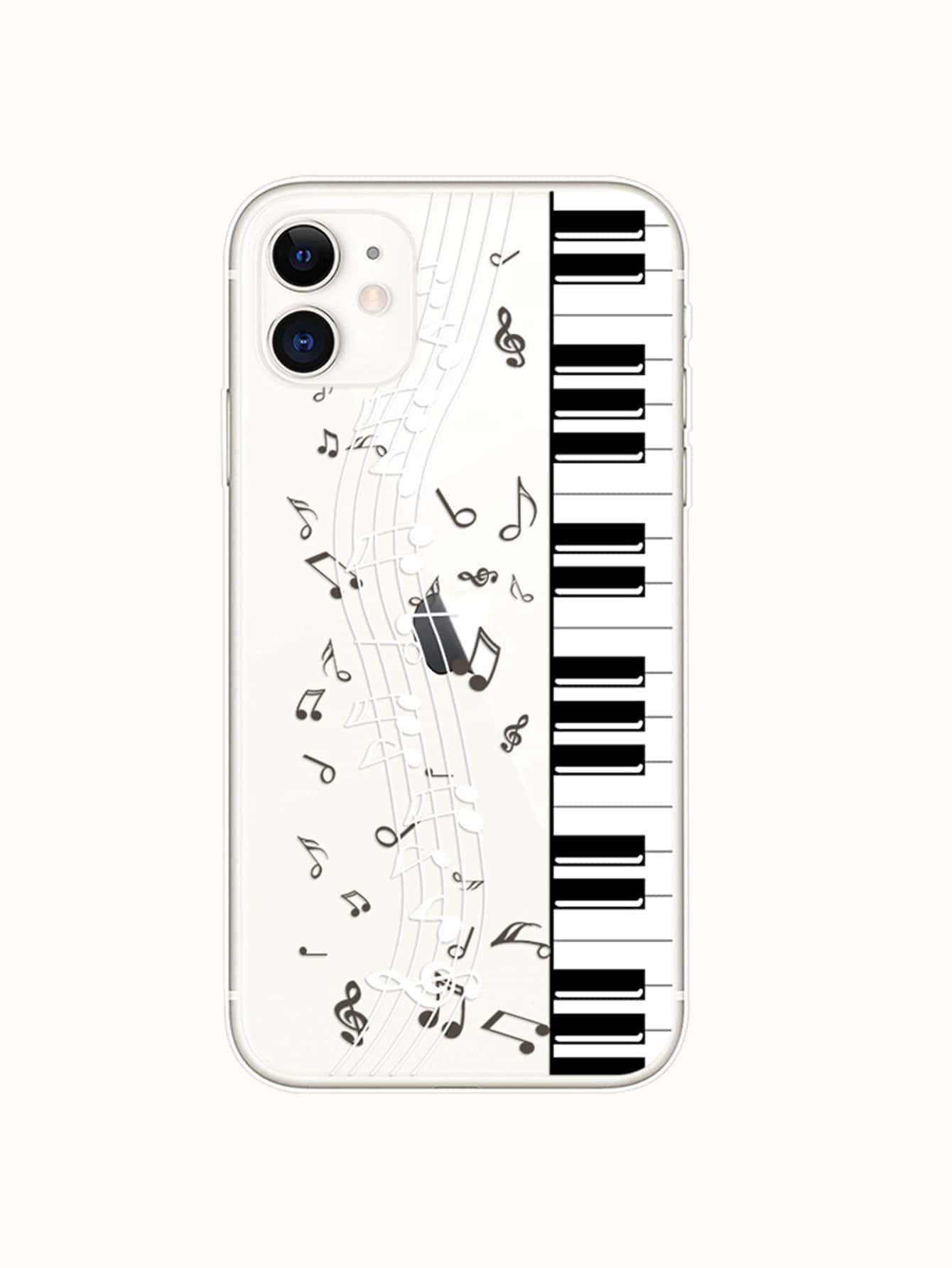 鋼琴圖案手機殼 - 黑色 - 查看 1