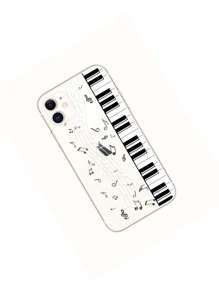 鋼琴圖案手機殼 - 黑色 - 查看 2