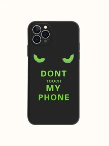 Letter Graphic Phone Case - Black - View 1