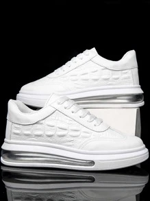 Zapatillas de skate minimalistas con cordones en la parte delantera para hombre - Blanco - Ver 2