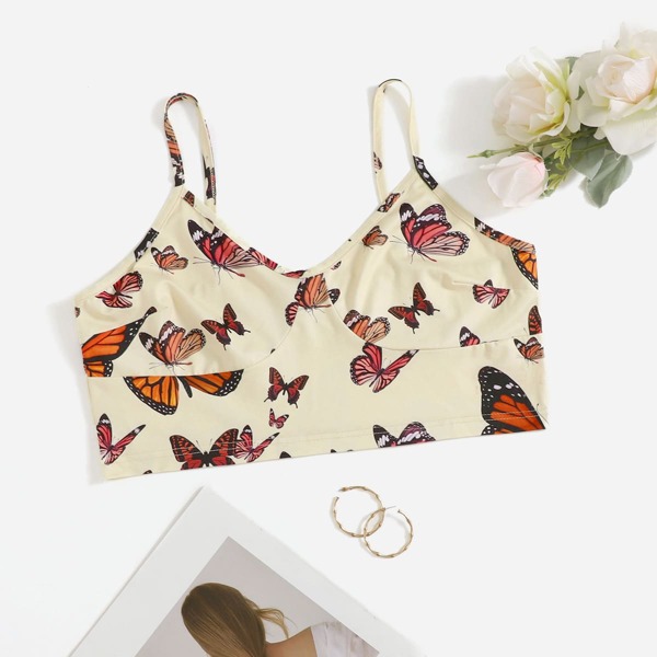 

Plus Butterfly Print Sleep Top, Apricot