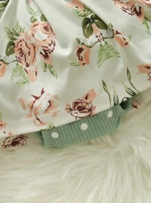 女嬰印花前蝴蝶結連衣裙 - 彩色 - 查看 3