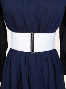 Simple Solid Tape Belt - White - View 1