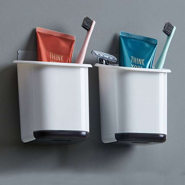 

1pc Wall-mounted Drain Storage Box, White