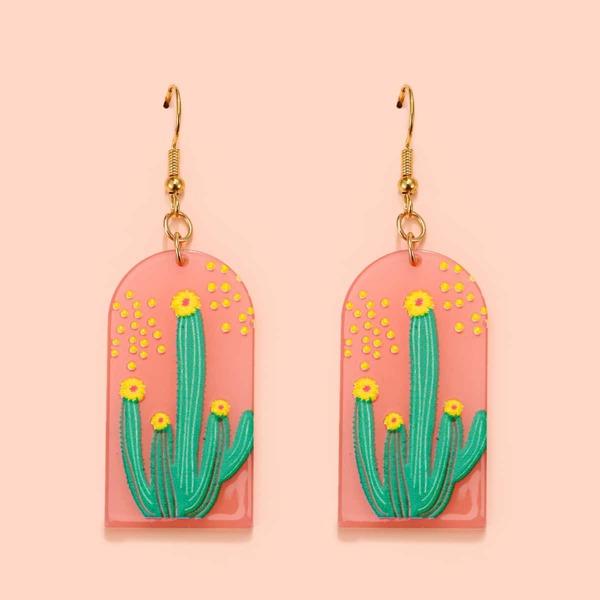 

Cactus Decor Drop Earrings, Multicolor