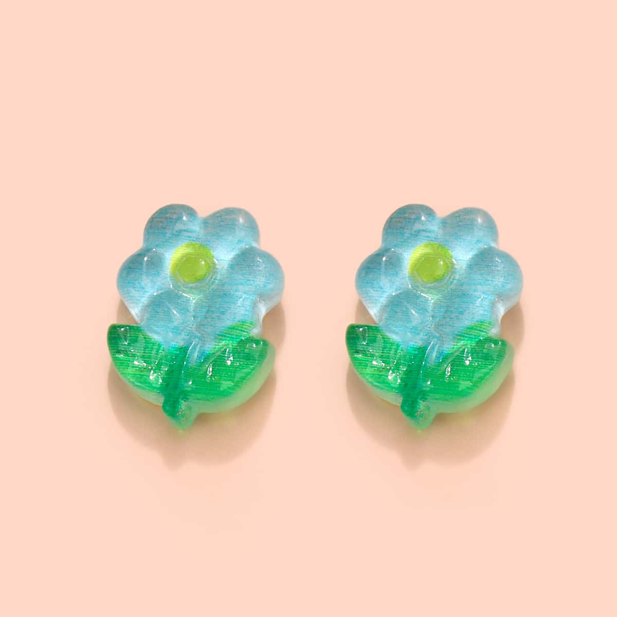 

Floral Decor Earrings, Blue