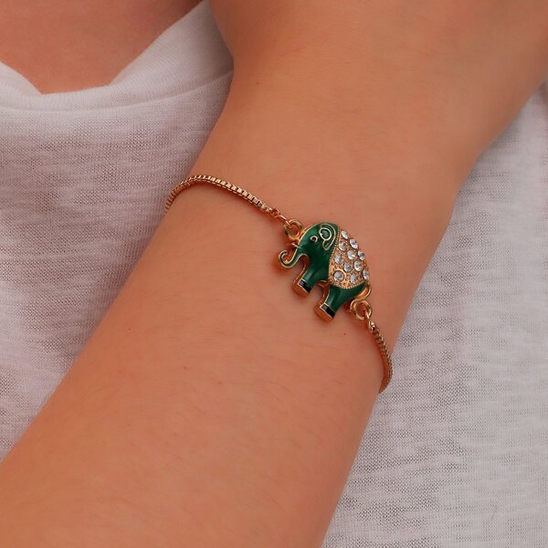 

Rhinestone Animal Decor Bracelet, Multicolor