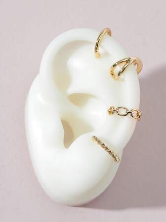 4 piezas Cuff de oreja simple