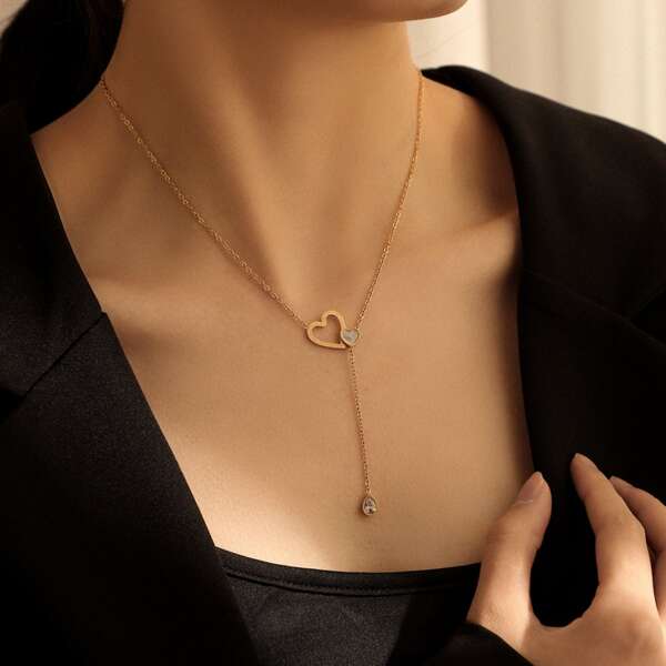 

Water Drop Charm Necklace, Gold