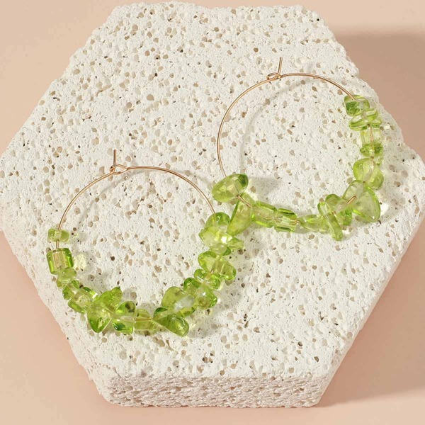 

Simple Beaded Earrings, Green