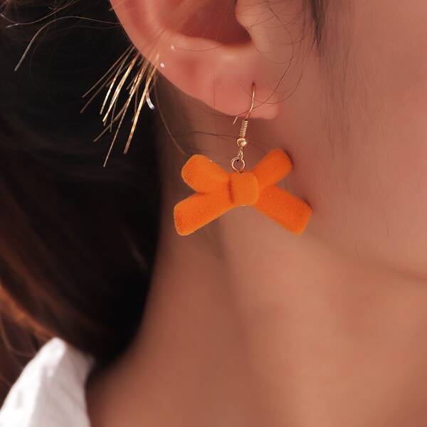 

Bow Knot Drop Earrings, Mustard yellow